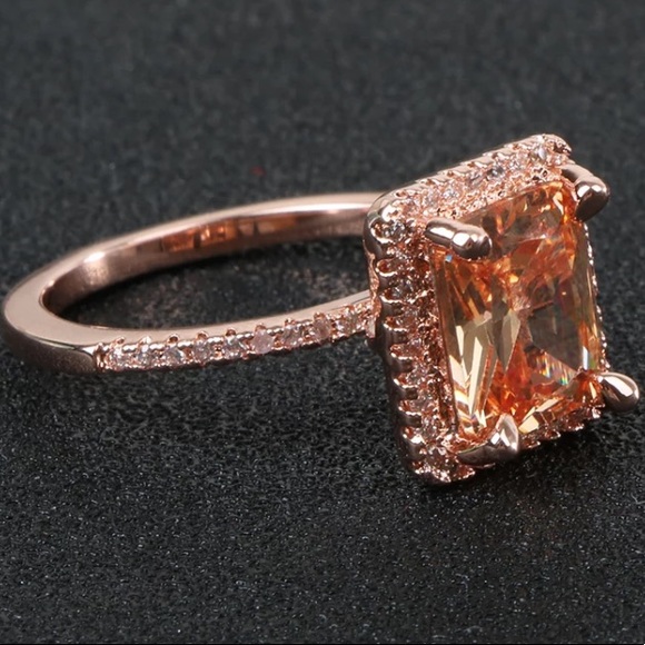 18K rose gold plated diamond ring - Picture 5 of 5
